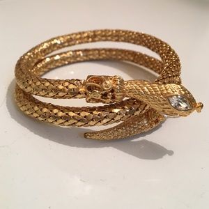 Spiral serpent golden costume bracelet