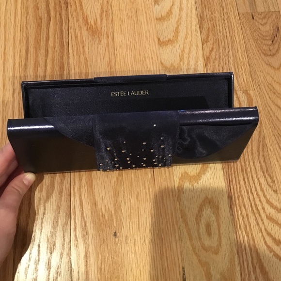 Estée Lauder navy clutch