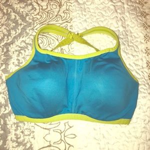 Natori 32ddd (L) sports bra Blue green turquoise.