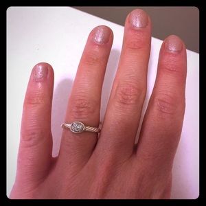 David Yurman Petite Pave Oval Ring with Diamonds