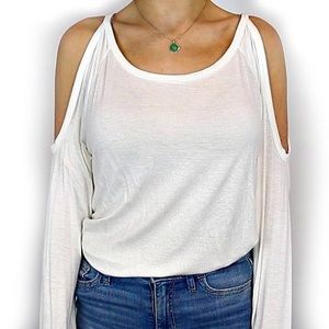 White Open-Shoulder Top
