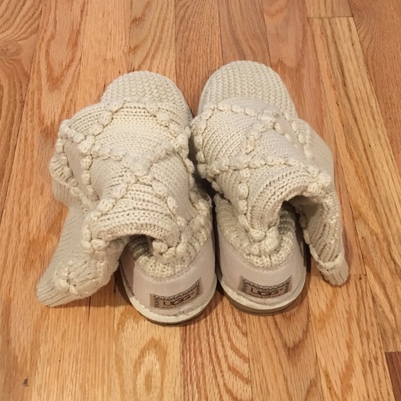 Beige UGG knit boots