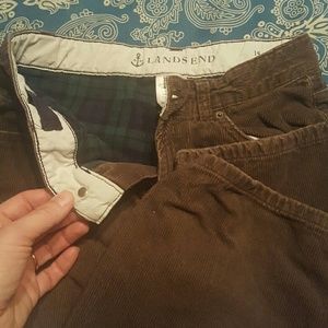 Lands' End Flannel lined boys 14 corduroy pants
