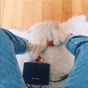 ZARA PATENT LEATHER OMBRÉ HEEL BOOTIE