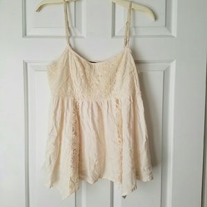 Cute tank top with sweet see-through lace