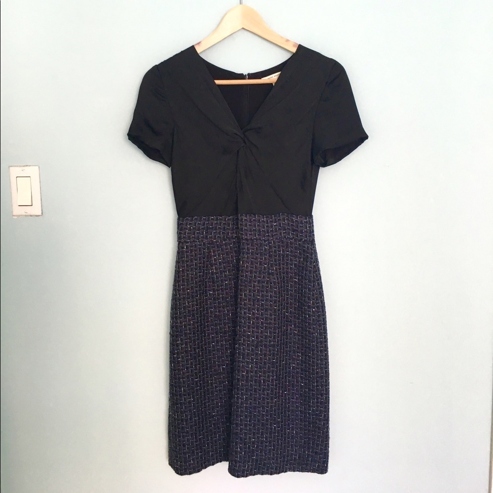 🏠 MOVING SALE Satin twist top tweed dress