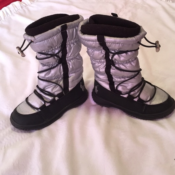 Toddler girls silver snow boot