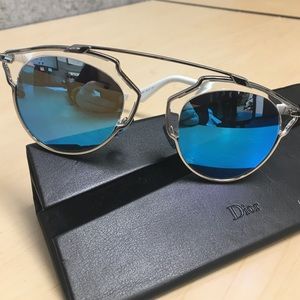 Dior So Real Silver/Blue Mirror Sunglasses