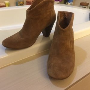Tan suede booties