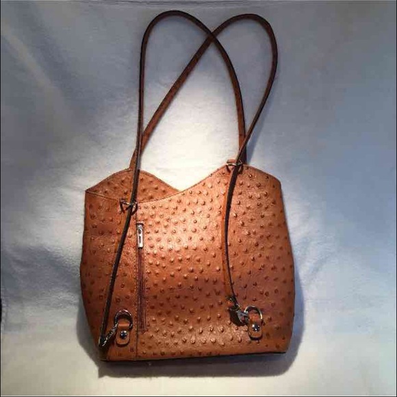 Ostrich leather handbag/backpack