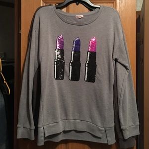 Juicy sequin lipstick sweatshirt