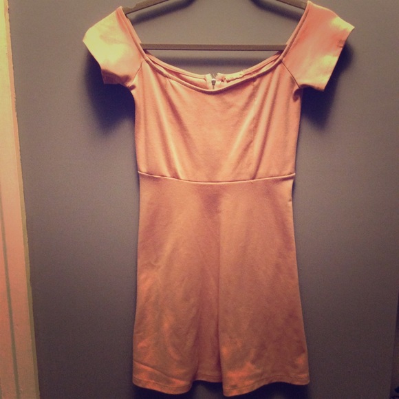 Off the shoulder pink skater dress
