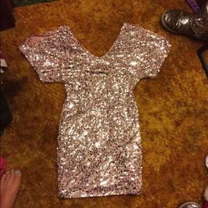 Pink/nude sequenced dress