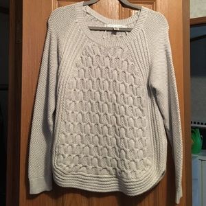 Greige large knit sweater