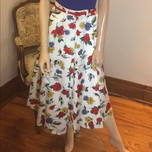 Sale- Vintage floral cotton skirt