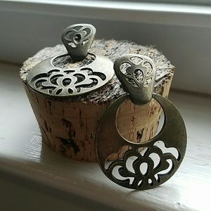 Vintage 80's brass earrings 2.25" long