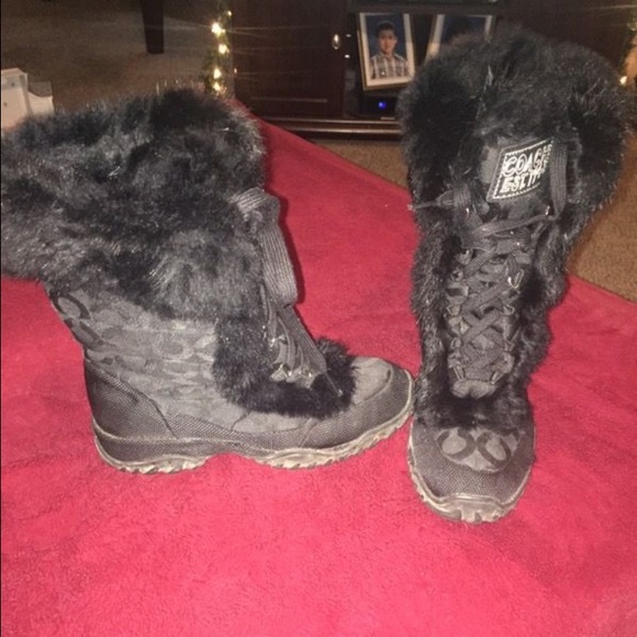 Coach fur boots