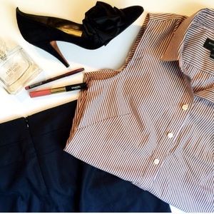 Striped sleeveless Banana Republic Button Down