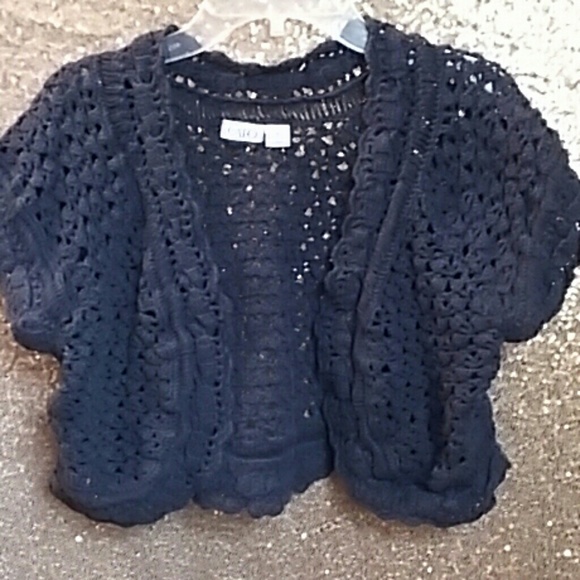 Black crocheted bolero