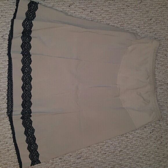 Motherhood Maternity khaki & black lace skirt- Med