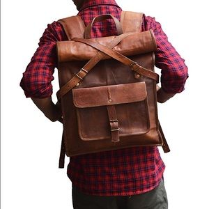 Vintage Style Leather Backpack