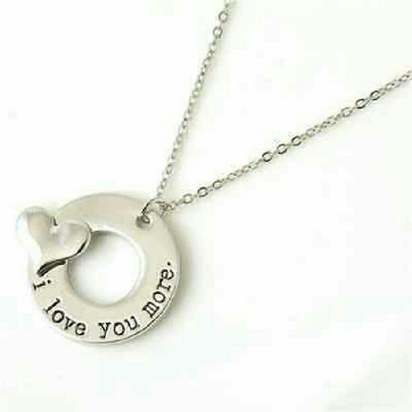 Engraved "  i love you more" Pendant Necklace