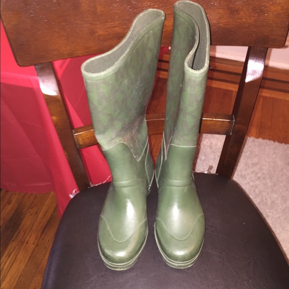 Green Michael kors rain boots