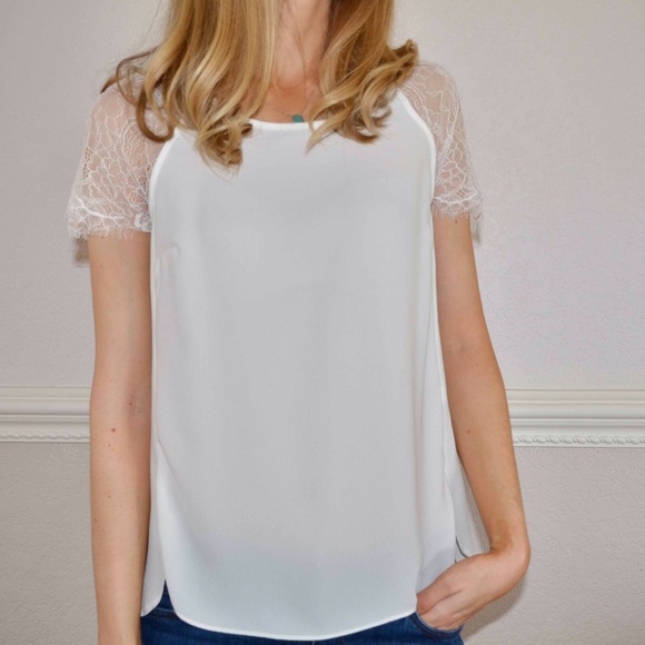 LC Lauren Conrad Tops - Lauren Conrad lace sleeve blouse