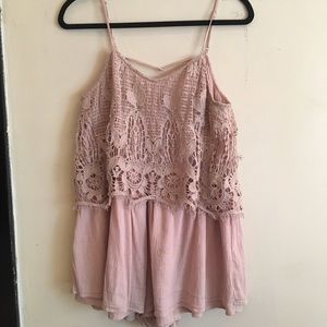 Cream/pink romper