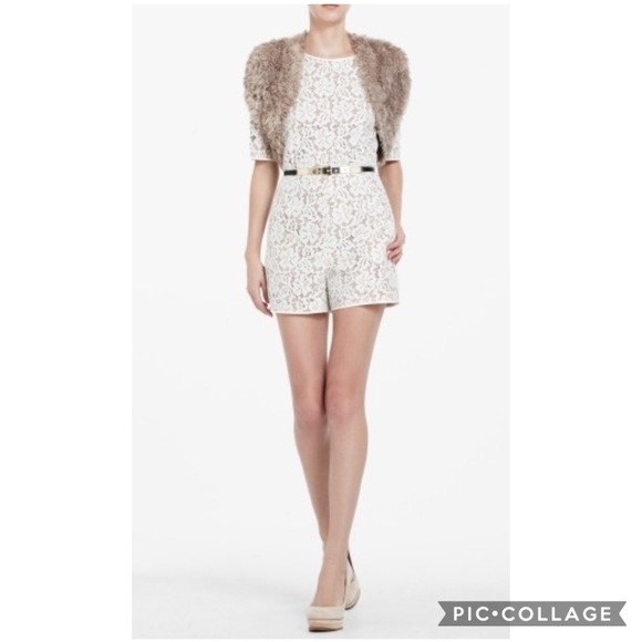 $218 BCBG MaxAzria Haile White/Nude Romper