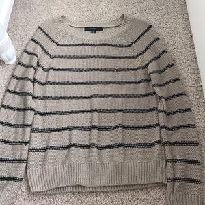 Beige & Black Striped Sweater