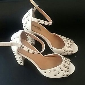 White studded Charlotte Russe heels