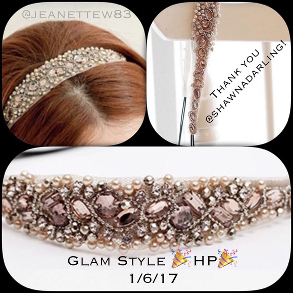GORGEOUS🖤Champagne Crystal Headband