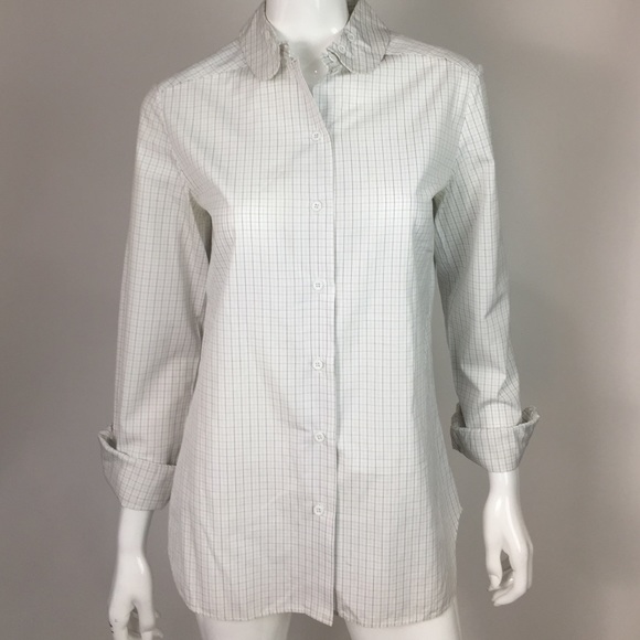 Stella McCartney White Plaid Button Down Shirt 10