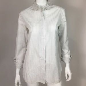 Stella McCartney White Plaid Button Down Shirt 10