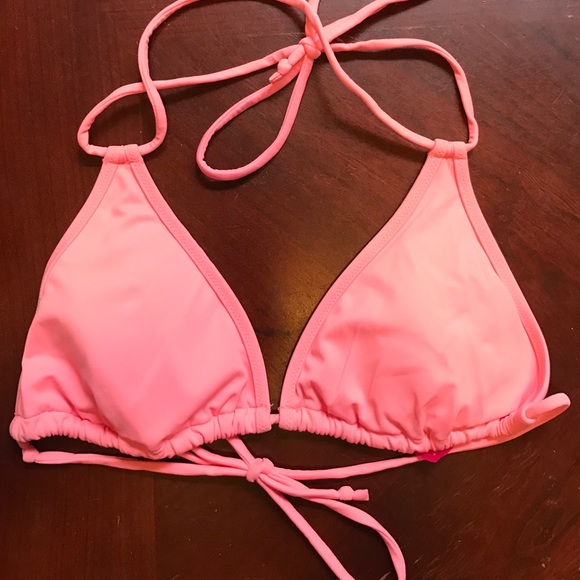 Victoria's Secret Swim Peach Colored Vs Triangle Bikini Top Poshmark