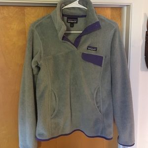 Women's Patagonia Snap-T Jacket Small Grey/Purple!