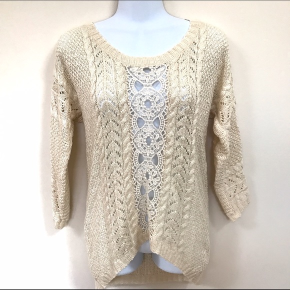 Cream crochet sweater
