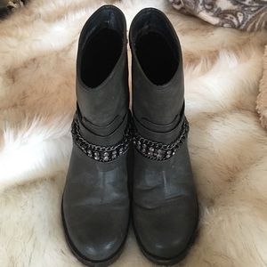 Grey ankle boots