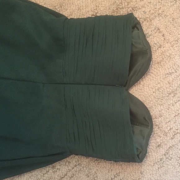 Forest green Chiffon full length dress - Picture 2 of 3