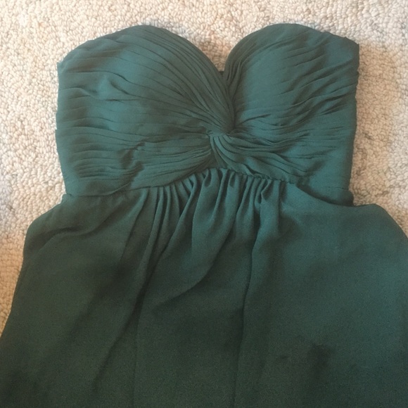 Forest green Chiffon full length dress - Picture 3 of 3