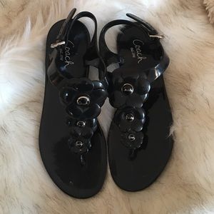 Black coach sandals