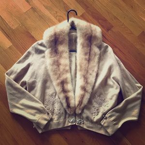Vintage White Sable Fur Sweater