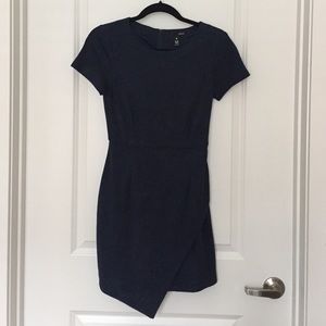 Navy suede like asymmetrical dress from Aqua