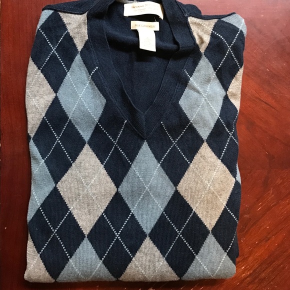 Banana republic argyle silk cashmere sweater
