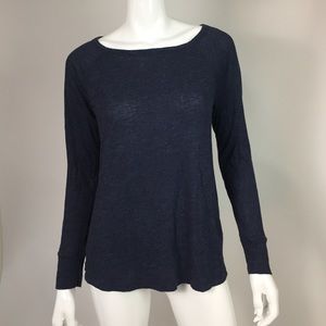 Joie Navy Blue Long Sleeve Cotton Shirt Size XS