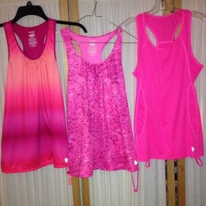3 Danskin Now loose size M racer back bungee tanks