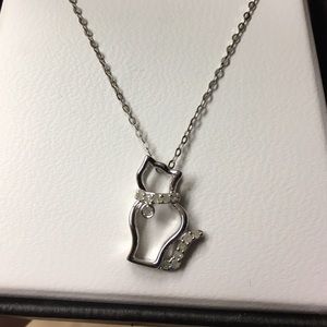 Sterling silver diamond necklace