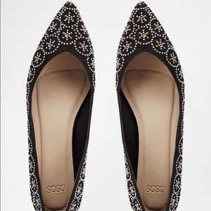 Asos leyton embellished pointed flats