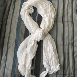 White silver sequin scarf